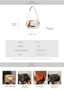 Oxford stoffen crossbodytas afmetingen 23x15x11cm met verstelbare brede riem