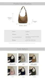 Detailed size specifications for the nylon tote bag with 30x27x10cm dimensions