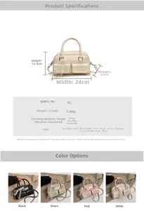 Detail view of stylish PU crossbody bag dimensions and size specifications with measurements