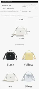 Tabella delle taglie e opzioni di colore per la borsa quadrata in pelle PU minimalista