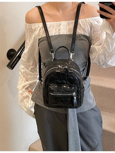 Trendy Women Mini Heart Quilted PU Leather Backpack Fashion Small Rucksack For Casual Travel Daily Use Silver Black Pink