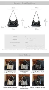 Guide des tailles détaillé pour sac à chaîne matelassé avec dimensions et options