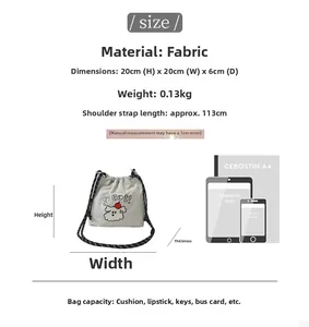 Größentabelle für die weiße Nylon-Umhängetasche mit Maßen, Gewicht und Kapazitätsdetails