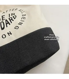 Gros plan sur la finition exquise et les coutures régulières du sac en toile