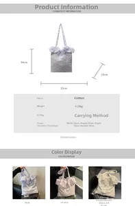 Size chart showing height 34cm width 32cm for this floral cloth tote bag
