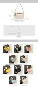 Detailed size chart for stylish PU leather small square bag with 23cm width and dimensions