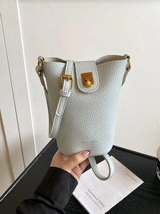 Damen Mode PU Leder Beuteltasche Litschi Muster Kleine Umhängetasche Schultertasche Mit Metallschloss Für Lässiges Pendeln