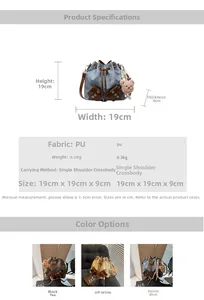 Details zu Eimer-Tasche Maßen, PU-Leder Material und niedlichem Bärenanhänger Zubehör