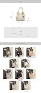 Detailed view of the bucket bag dimensions and litchi texture PU leather options