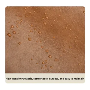 Detail of waterproof brown PU leather fabric with water droplets on a stylish backpack