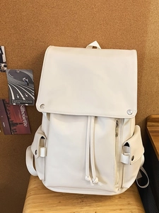 Vintage PU Leather Backpack Large Capacity Laptop Travel Bag For Men Women Business Casual Commuter School Bookbag