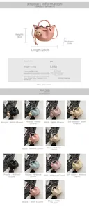 Spécifications détaillées de taille pour le sac seau vintage en cuir PU grainé litchi