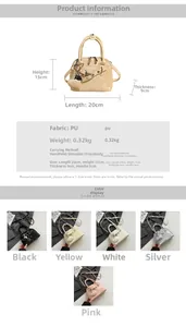 Guide des tailles détaillé et options de couleurs pour le sac à main en cuir PU
