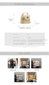 Detailed size chart and multi-color specifications for the versatile PU mini backpack