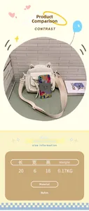 Guide des tailles détaillé et dimensions du sac en nylon avec vue comparative