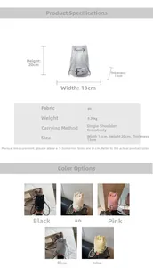 Spécifications de taille et options de couleur pour le sac seau en PU à cordon