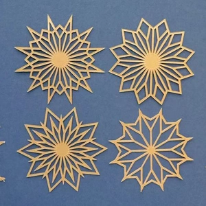 Gold Snowflake Laser Cut Paper Card Pendants Christmas Tree Hanging Decorations Hollow Ornaments For Holiday Party