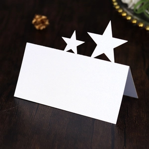 Laser Cut Star Hollow Place Cards Pearlescent Paper Table Name Cards Tent Cards For Wedding Party Banquet Event Decoration