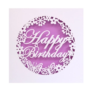 Laser Cut Happy Birthday Greeting Cards Hollow Butterfly Flower Invitation With Inner Sheets For Party Celebration Gift