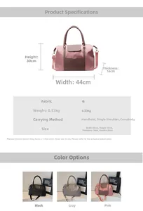 Détails du grand sac cabas souple dimensions 44x30x14cm avec portage multifonction