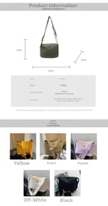 Detailed dimension chart and multi-color options for this canvas crossbody sport bag