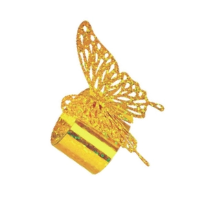 Glittery gold butterfly napkin ring with hollow design for wedding banquet table decor