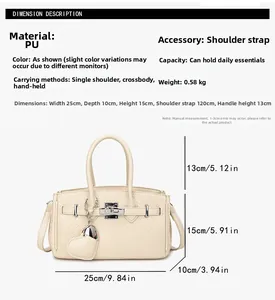 Detailed size chart for the off-white woven handbag with 25cm width and heart charm