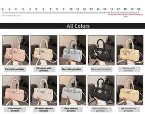 Detailed size comparison and color palette for luxury woven leather Kelly style handbags