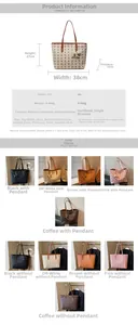 Schema dettagliato con dimensioni e varianti colore per borsa tote capiente in pelle PU