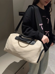 Off-white large capacity sports gym bag with dry wet separation and shoe compartment