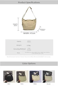 Détails du grand sac cabas avec broderie étoile montrant sangles et spécifications