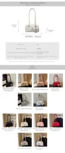 Detailed size chart of the PU leather underarm bag featuring dimensions 26x15x10cm and weight