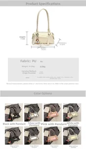 Detailed chart showing size and dimensions for the stylish PU leather pillow handbag