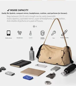 Vue détaillée du sac de voyage grande capacité avec compartiment sec-humide séparé