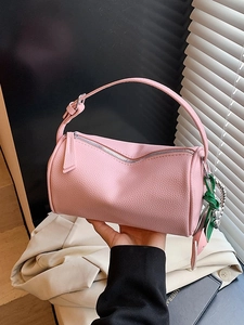 Women Litchi Grain PU Leather Pillow Crossbody Bag Small Textured Shoulder Handbag Fashion Simple Purse For Daily Commute