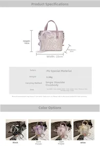 Detailed size parameters of the woven bucket bag with dimensions and lace bow accent
