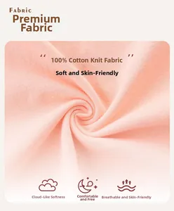 Détail du tissu en maille de coton rose doux avec texture fine pour robe fille
