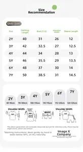 Detailed size chart for boys car print T-shirt with measurements from 2Y to 7Y