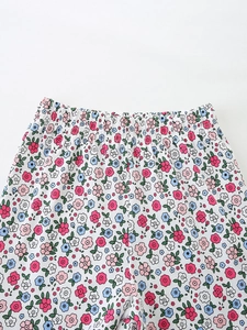 Girls floral knit cotton pants with elastic waistband and colorful flower pattern