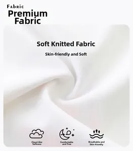 Close-up of soft breathable white knitted fabric texture for girls unicorn dress