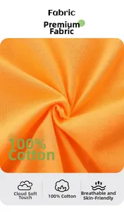 Détail macro du tissu 100% coton respirant orange vif pour t-shirt d'enfant doux