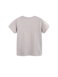 T-shirt classique à manches courtes et col rond pour garçon en coton violet clair