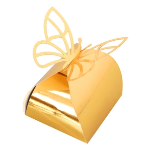 Scatola di Caramelle a Farfalla Tagliata al Laser in Carta Metallica Riflettente Confezione Regalo per Bomboniere per Feste di Compleanno di Matrimonio