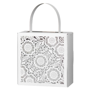European Laser Cut Floral Pearlescent Paper Candy Box Handbag Style Wedding Party Favor Gift Packaging Bag For Guest