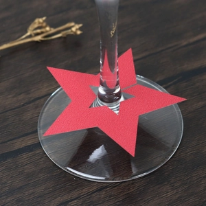 Tarjetas de Lugar para Copa de Vino en Forma de Estrella Papel Perlado Calado Marcadores de Nombre para Decoración de Mesa