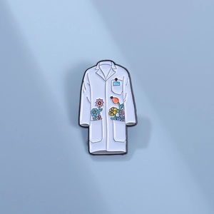 Kreative Emaille Arztkittel Brosche Legierung Cartoon Blumen Medizinische Abzeichen Pin Für Rucksack Kleidung Geschenk Damen Herren Schmuck