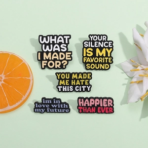 Enamel Pin Brooch Set Motivational English Quotes Alloy Badge Lettering Jewelry For Clothing Backpack Decor Accessories