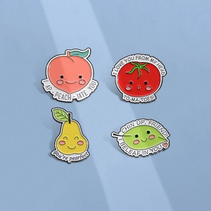 Cute Cartoon Fruit Enamel Pins Alloy Metal Badges Clothing Bag Decoration Accessories Fun Fruit Pun Lapel Pins Unisex Jewelry Gift