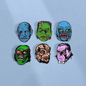 Vintage Classic Horror Monster Enamel Pin Alloy Brooch Badge For Clothing Hat Backpack Halloween Party Jewelry Gift