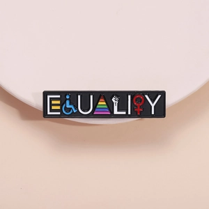 Equality Enamel Pin Rainbow Stripe Zinc Alloy Brooch For Clothes Bags Social Justice Symbols Metal Badge Jewelry Accessory
